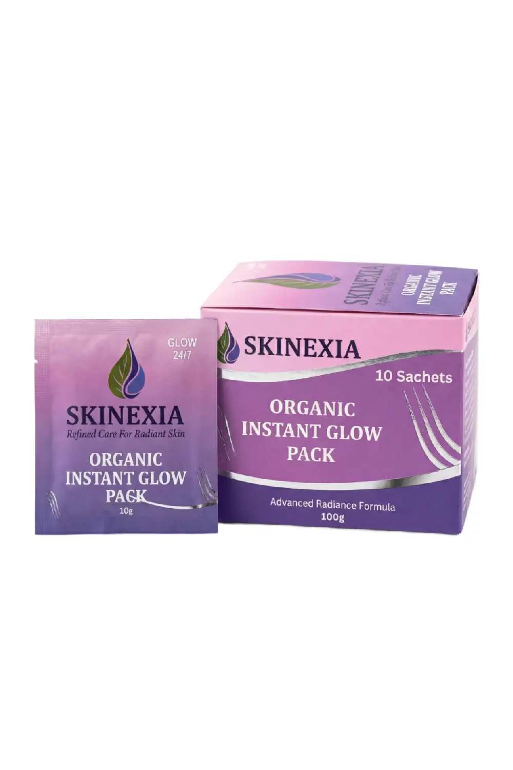 SKINEXIA Organic Instant Glow Brightening Pack - 10 Sachets